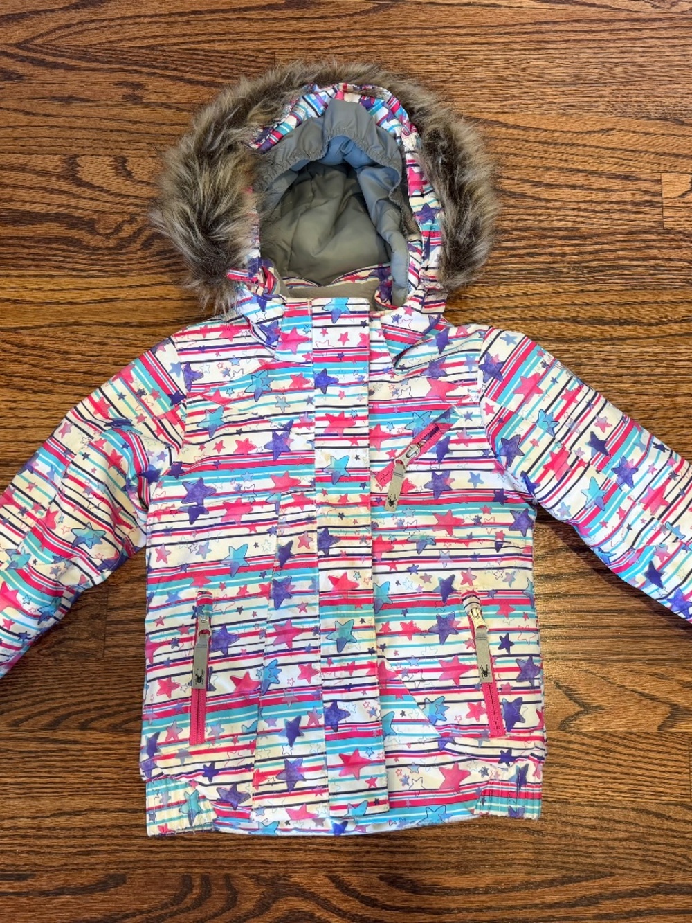 Spyder girls ski jacket with detachable hood